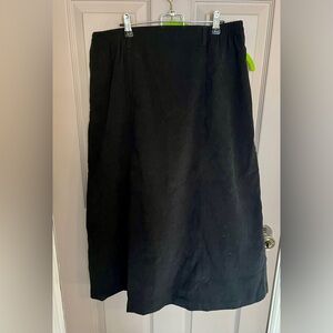 Vintage Elegant Black Suede Women's Skirt